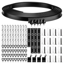 367A Black Flexible Ceiling Curtain Track 5m Bendable Window Rod