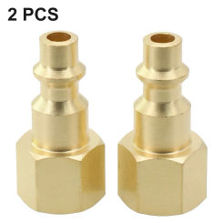 2pcs Quick Connector Brass 1/4 NPT Air Line Hose Compressor Connectors Brass Female Quick Release Fitting