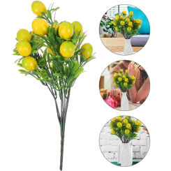DIY Lemon Decor Bouquet Branch Artificial Fruit Stem Vase Filling Decors Fake Lemons