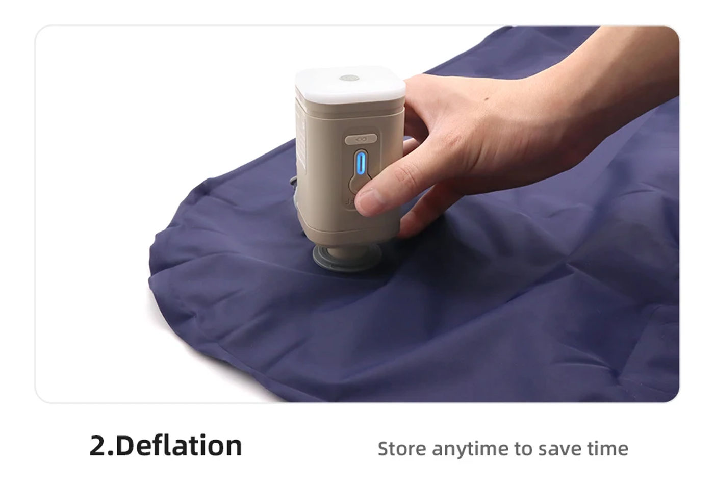 Description Picture 6 of itemRechargeable Air Pump Camping Mattress Wireless Inflator Portable Air Cushion Inflator Hiking Air Cushion Inflator/Deflator Pump