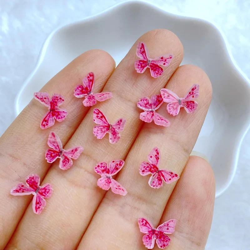 Description Picture 5 of item30Pcs New Cute Mini 7*9mm Butterfly Series Resin Figurine Flatback Ornament Jewelry Making Manicure Hairwear Accessories