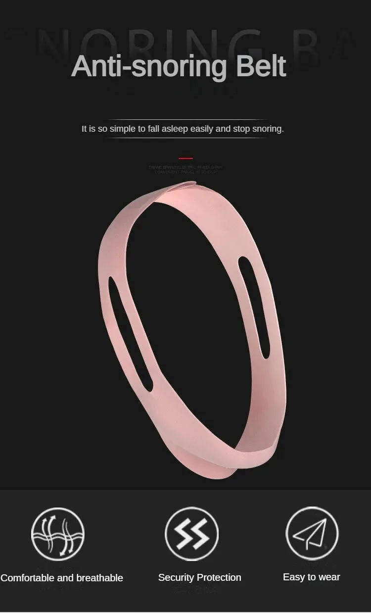 Description Picture 3 of item1pc Anti Snore Stop Snoring Chin Strap Belt Anti Apnea Jaw Solution Support Woman Man Health Sleeping Personal Health Care Tools