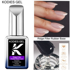 KODIES GEL Ridge Filler Rubber Base Coat Gel Nail Polish Semi Permanent UV/LED Self Leveling Nail Thickening Base Gel Varnish