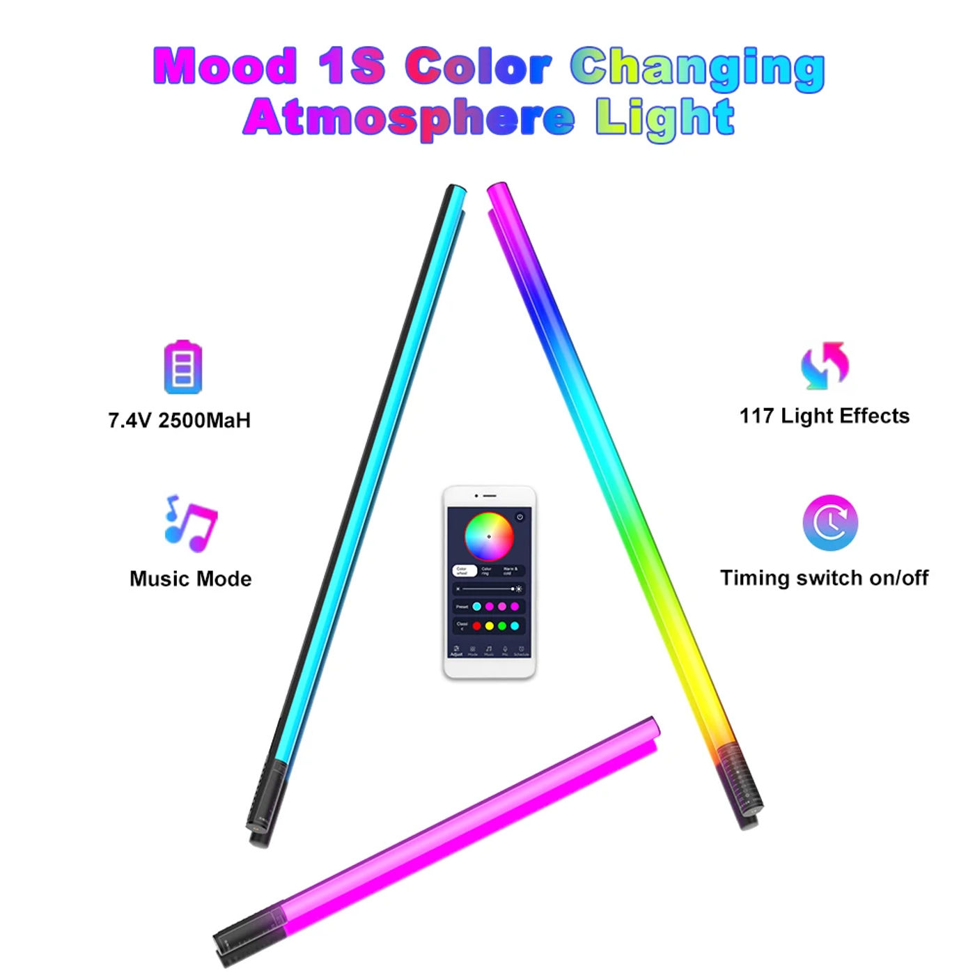 Description Picture 6 of itemLUXCEO Q508A LED Video Light With Remote Control 3000K-6000K 36Colors Studio Photo Lighting RGB Stick For Youtube TikTok Vlog