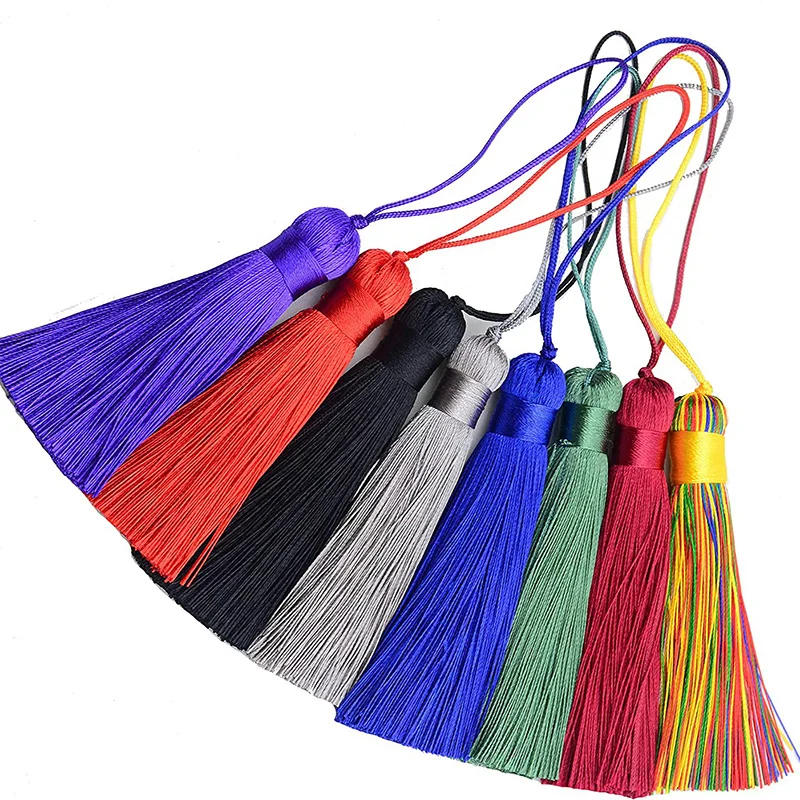 Description Picture 2 of item2/4Pcs 16cm Silk Tassel Chunky Tassels Soft Elegant Handmade Silky Floss Tassels with Cord Loop for Crafts Earrings Jewelry Make