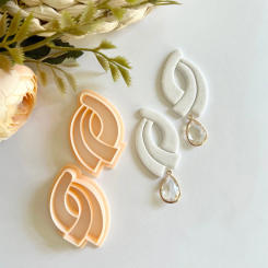 2Pcs Polymer Clay Earrings Mold Elegant Geometric Earring Brooches Cutting Modeling Soft Pottery Jewelry Pendants Clay Cutter