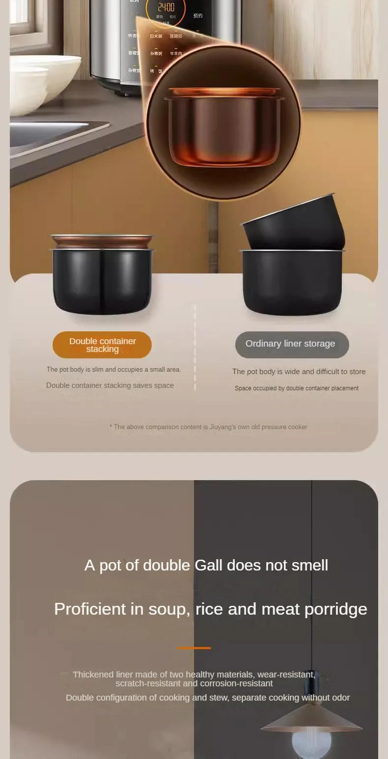 Description Picture 4 of itemElectric Pressure Cooker Electric Pressure Cooker Intelligent Multi-Function Cooking Pot 2 Double-Liner 5L Large Capacity