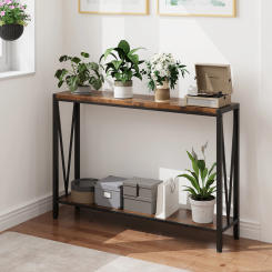 Rustic Console Table, 42.9'' Entryway Table and Sofa Table,2-Tier Narrow Console Table with Storage, Console Tables for Entryway