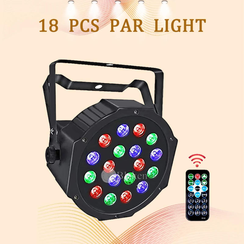 Description Picture 3 of itemNo Tax 40Pcs 18LED RGB Par Lights RGB Wireless DMX512 For DJ Disco Party Remote Control Polypropylene Lighting