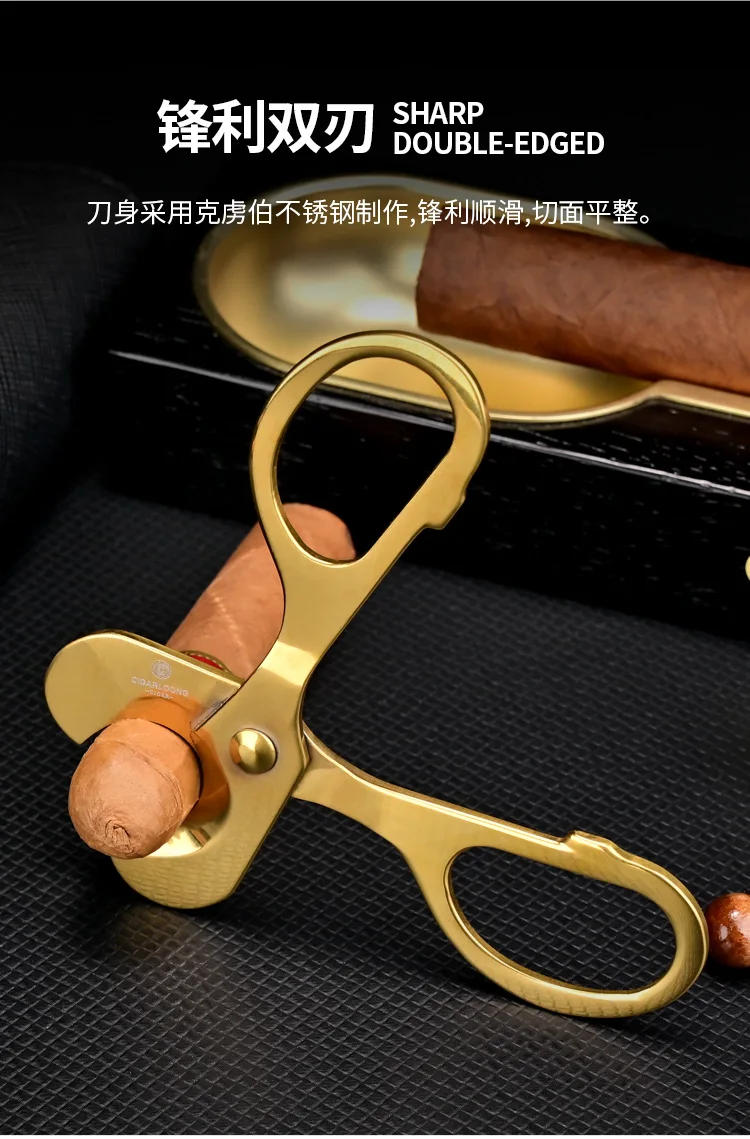 Description Picture 6 of itemStainless Steel Cuban Cigar Cutter Cigar Scissors Knife Head Guillotine Portable Cigar Knife Cutter Cigar Smoking Accessories