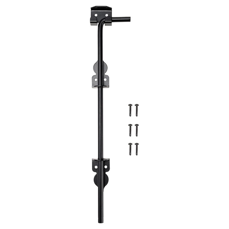 Description Picture 2 of item1pc 12" Heavy Duty Cane Bolt Gate Drop Rod Wood Fence Steel Drop Hardware Black Furniture Hardware Home Improvement Accessories