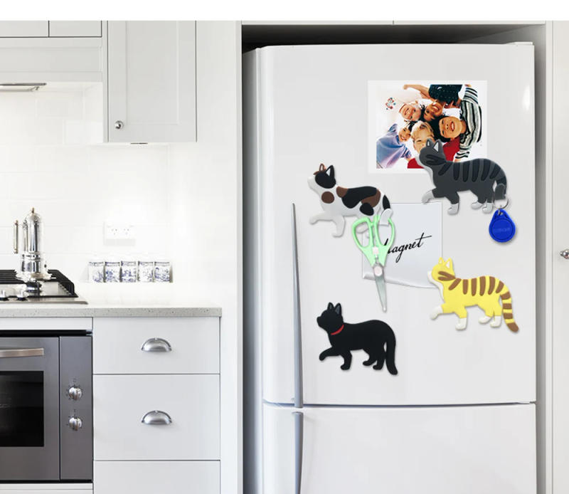 Description Picture 3 of itemWalking Cat Creative Cartoon Cute Magnetic Suction Hook, Refrigerator Fridge Magnet With Hooks Auxiliary Hooks Home Storage