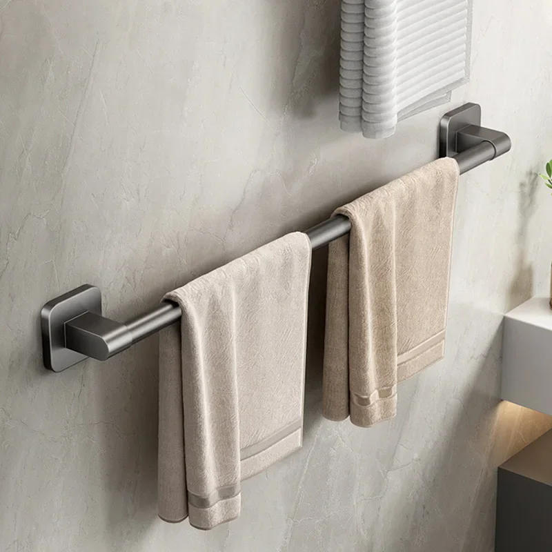 Description Picture 5 of item30/40/50cm Bathroom Towel Holder Without Drilling Bathroom Corner Shelf Towel Bar Self-Adhesive Bathroom Storage Rack Towel Rail