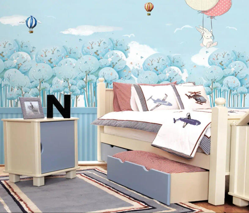 Description Picture 6 of itemCustom cartoon mural wallpaper for children's room background wall papers home decor Papel De Parede wall sticker living room