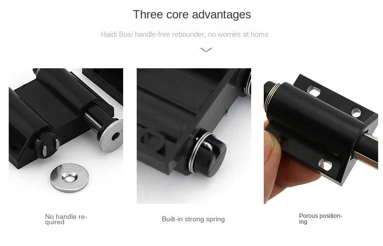 Description Picture 4 of itemBlack single door double door rebounder hidden cabinet rebounder Damper wardrobe cabinet rebounder door closer cabinet doors