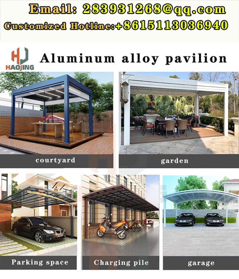 Description Picture 2 of itemOutdoor Garden Gazebo Waterproof Aluminum Pavillion 4x3 3x3 Metal Pergola Bioclimatica Exterior for Villa Customized Wholesale