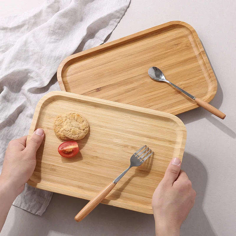 Description Picture 6 of itemJapanese Wooden Tray Tableware Dessert Tray Breakfast Bread Dried Fruit Plate Tea Cup Coffee Coasters Household Storage Plates