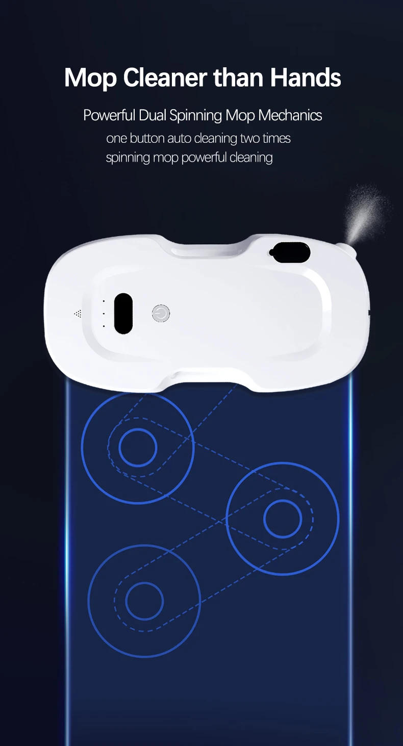 Description Picture 5 of itemNEW 5600Pa High Suction Window Cleaning Robot Electric Smart Water Spray Window Cleaner Robot Anti-falling Vacuum Cleaner