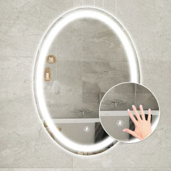 Smart Bath Mirrors Touch Screen Anti-fog LED Light Bathroom Mirror Toilet Body Induction Wall-mounted Lighted Makeup Mirror A