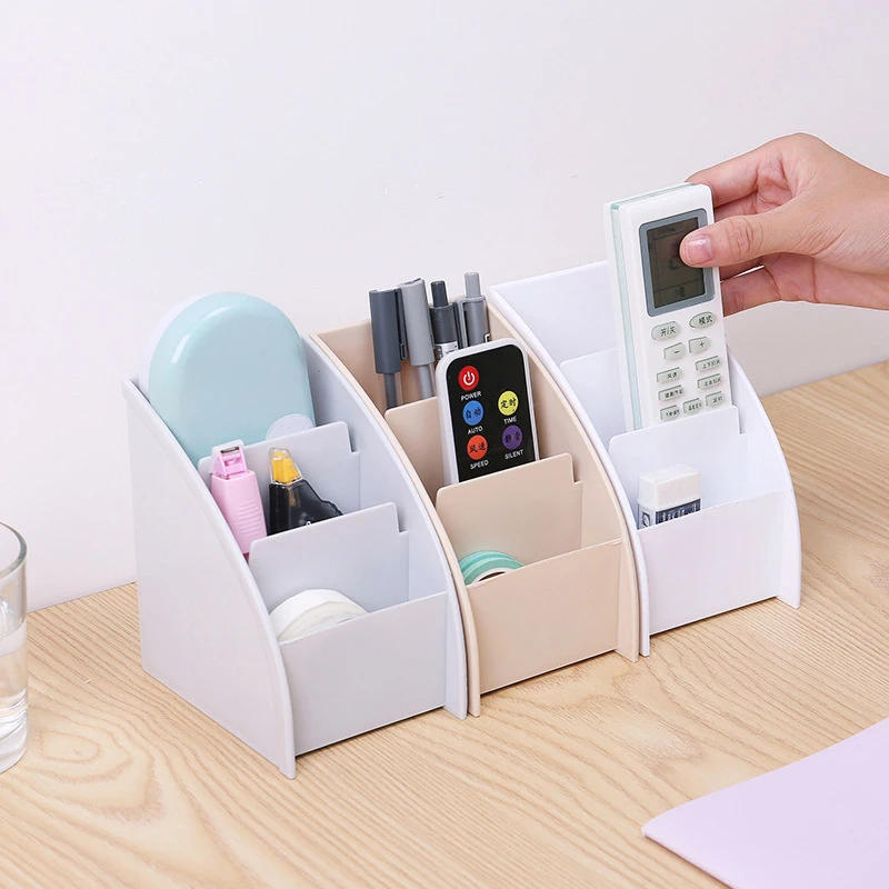 Description Picture 4 of itemPlastic TV Remote Control Storage Holder Mobile Phone Holder Stand Washable Home Office Storage Boxes Desktop Storage Case