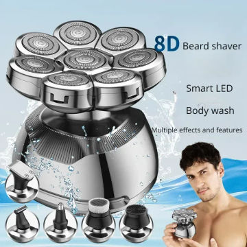 Resuxi LK-8810 Full Body Wash 8 Blade Electric Shaver Men's Multi-function Shaver Hair Clipper Nose Hair Set