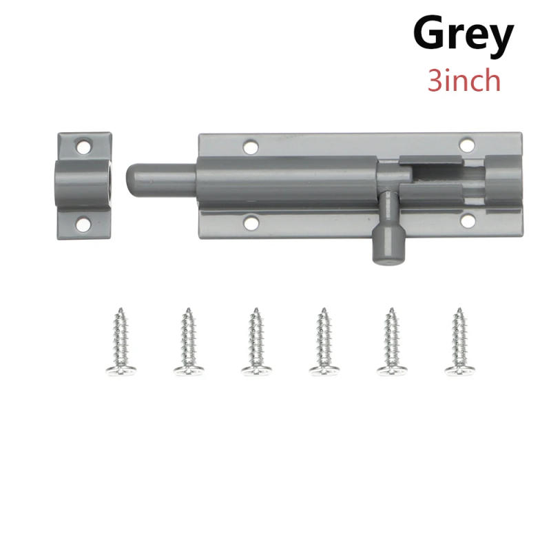 Description Picture 3 of item2-8Inch Aluminum Alloy Window Catch Lock Black Silver Security Hinge Lock Wardrobe Door Lock Buckle Bolt Furniture Fittings