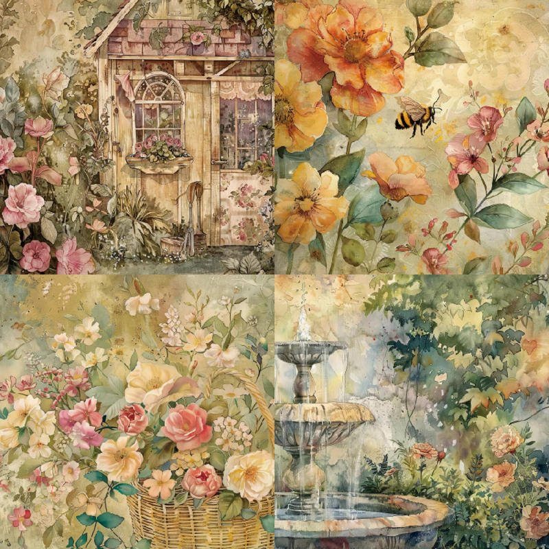 Description Picture 3 of itemKLJUYP 24 sheets 6"X6" Courtyard Paper Scrapbook paper Scrapbooking patterned paper pack DIY craft Background paper