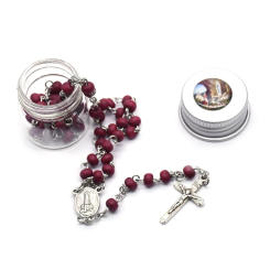 Rose Scent Rosary for Cross Necklace Set with Storage Box Holy Gift Supplies