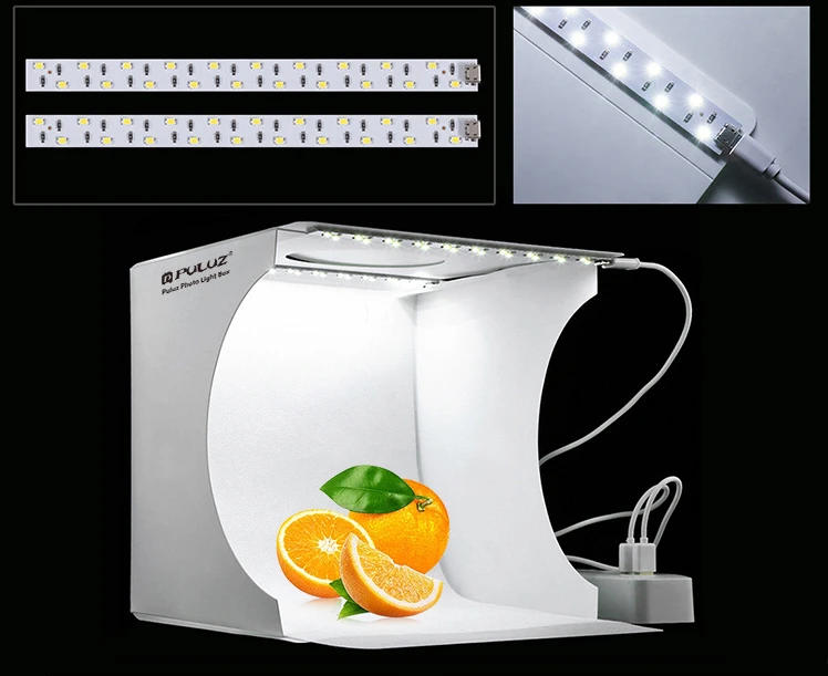 Description Picture 4 of itemProfession Mini Folding Light Box Photography Photo Studio Soft Box 2 LED Light Photo Background Kit with 6 Colors Backdrops