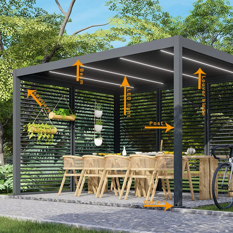 Description Picture 3 of itemCustom OUTDOOR WATERPROOF FOLDING ELECTRIC CANOPY 6m Retractable Retractable Awnings Motorised retractable roofs For Pergola