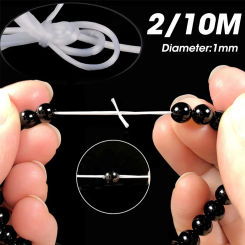 2/10M Strong Elastic Crystal Beading Cord 1mm for DIY Crystal Jewelry Making Bracelet Necklace Stretchable White Thread String