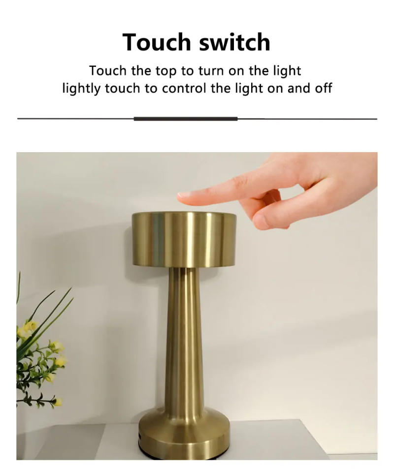 Description Picture 6 of itemRetro LED Table Lamp Touch Sensor 3 Colors Desk Lamp Rechargeable Dining Table Night Light Bar Coffee Desktop Bedroom Decoration