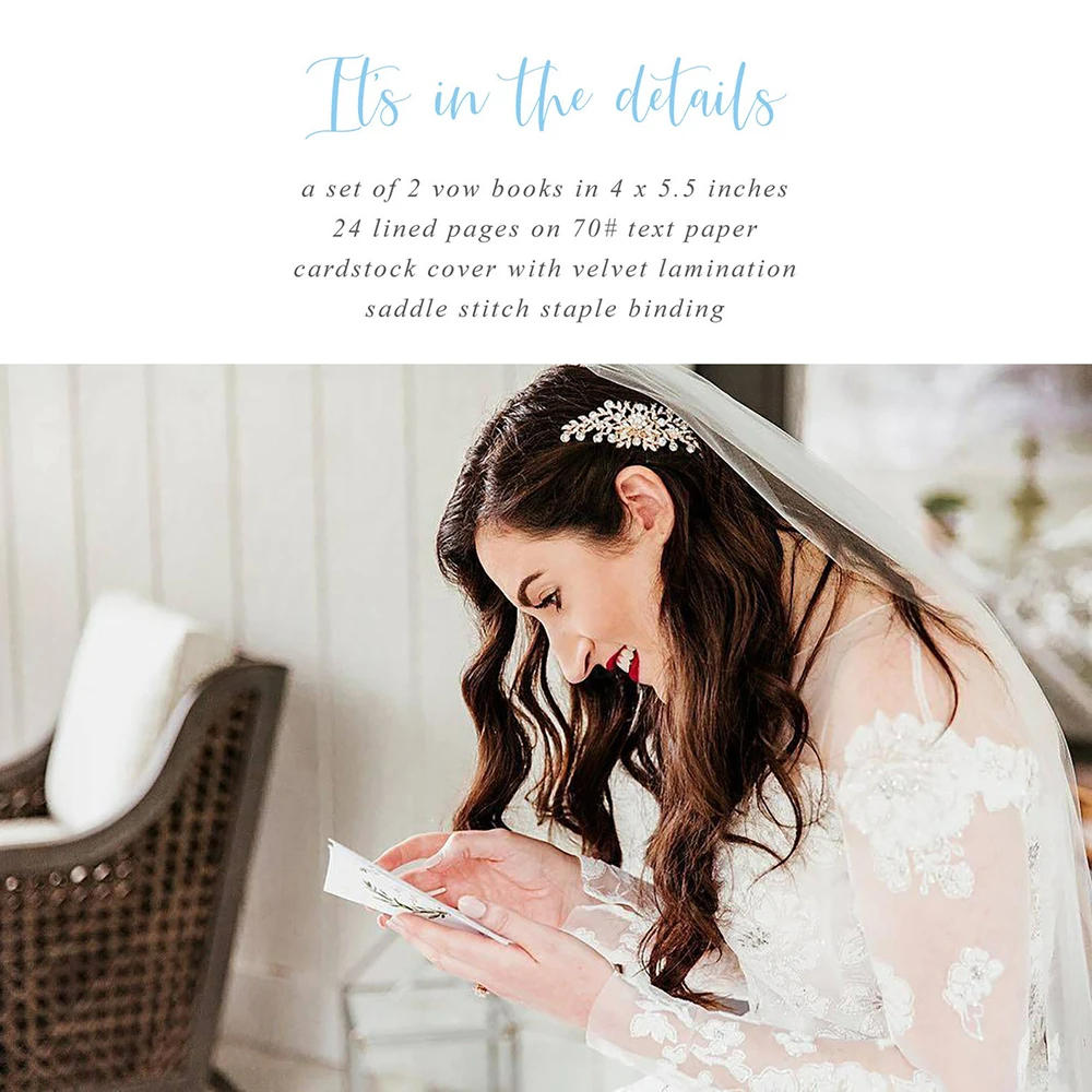 Description Picture 2 of itemPersonalized Wedding Vow Books Her Vows His Vows Custom Wedding Vow Book with Name and/or Date Set of 2 Promises Books