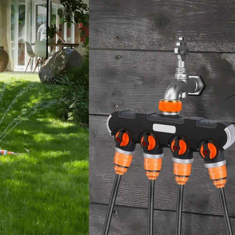 Description Picture 6 of item4 Independent Switches Garden Hose Splitter Splitter Design Tap Connector 4-Way Faucet Diverter Durable Material Robust Valve