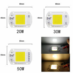 LED COB Chip 110V 220V 9W 10W 20W 30W 50W LED Bulb Lamp Input Smart IC Flood Light Spotlight