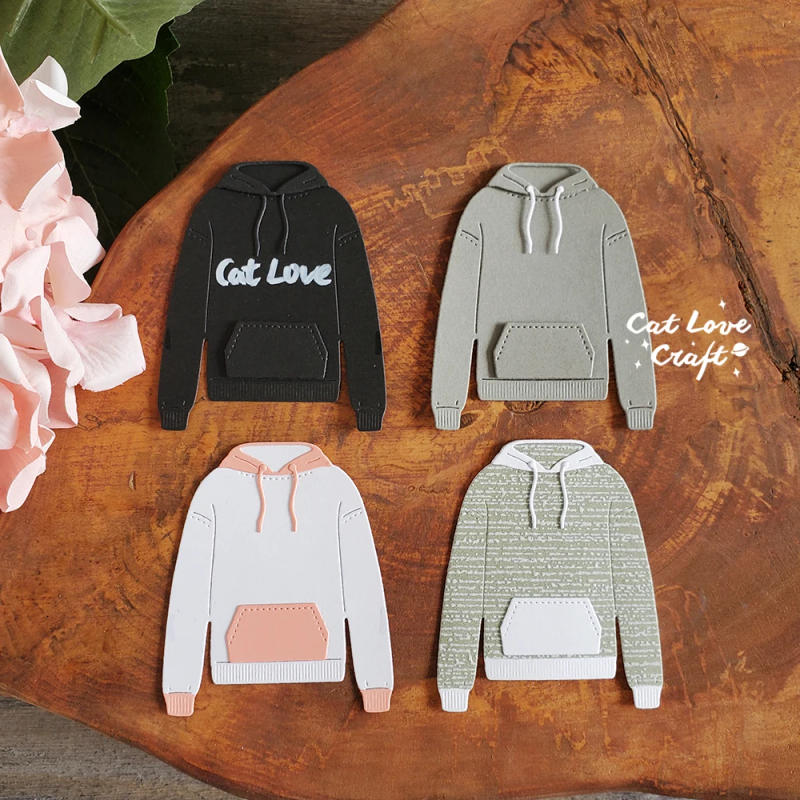 Description Picture 2 of itemCatlove Sweatshirt Clothing Metal Cutting Dies Scrapbooking Stencil Die Cuts Card Making DIY Craft Embossing New Dies For 2023