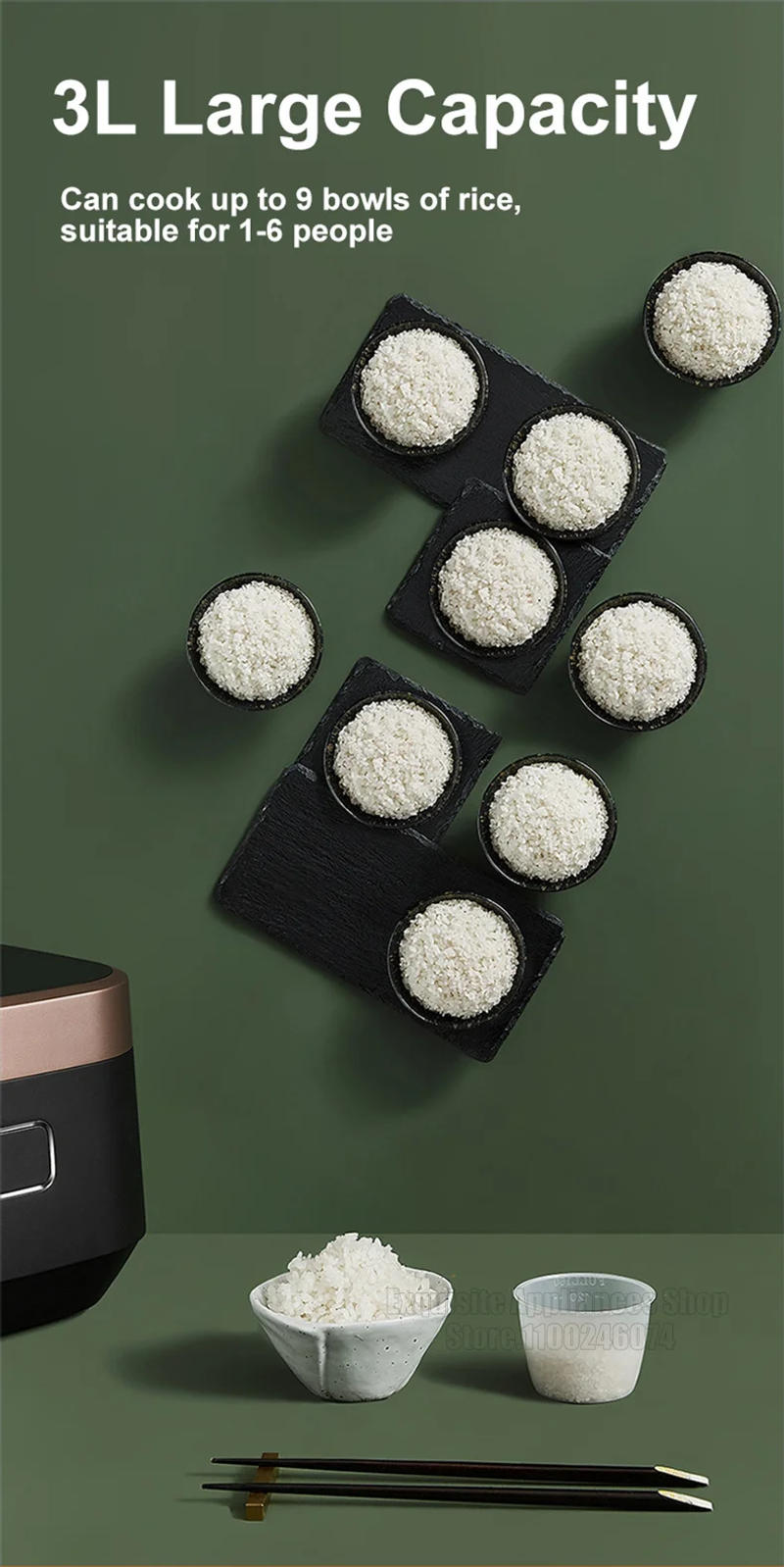 Description Picture 6 of itemSUPOR 3L Rice Cooker IH Electric Cooker Multifunctional Intelligent Kitchen Appliances For Dormitory Suitable for 2-6 People