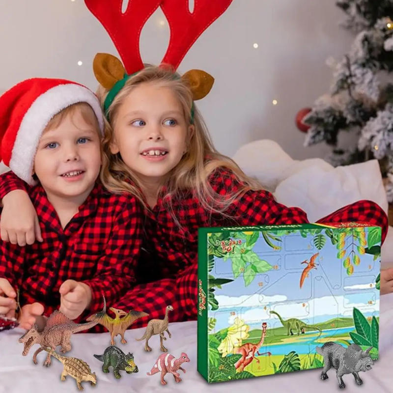 Description Picture 4 of item2024 Advent Calendar Christmas Countdown Toys 24X Christmas Dinosaur Ornament Colorful Dinosaur Figurines For Girls Boys