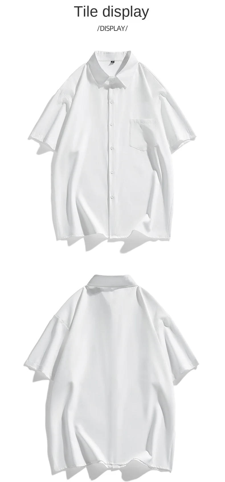 Description Picture 6 of itemMen's Loose and Casual Short-sleeve Shirt in , Which Is Very Suitable for Daily Casual Wear. A Stretchy Solid-color Men's Shirt.