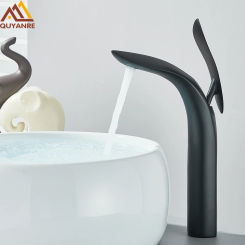 Deck Mounted Waterfall Basin Faucet Single Handle Mixer Hot Cold Water Basin Crane Tap For Bathroom Wash Basin Mixer Tap