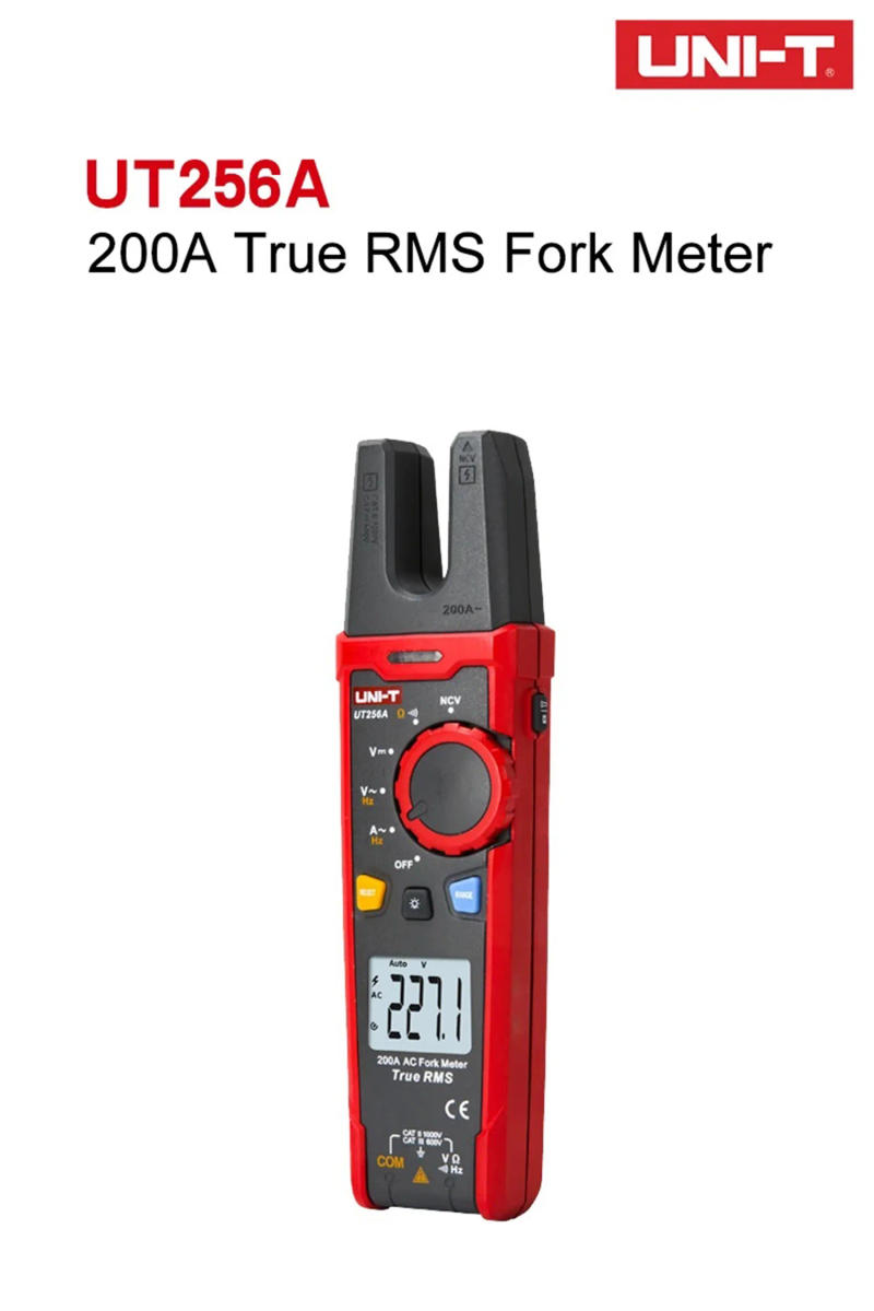 Description Picture 6 of itemUNI-T UT256A Digital Clamp Meter True RMS Fork Meters AC Current Pliers Ammeter Fork Meter Voltmeter Capacitor Frequency Tester