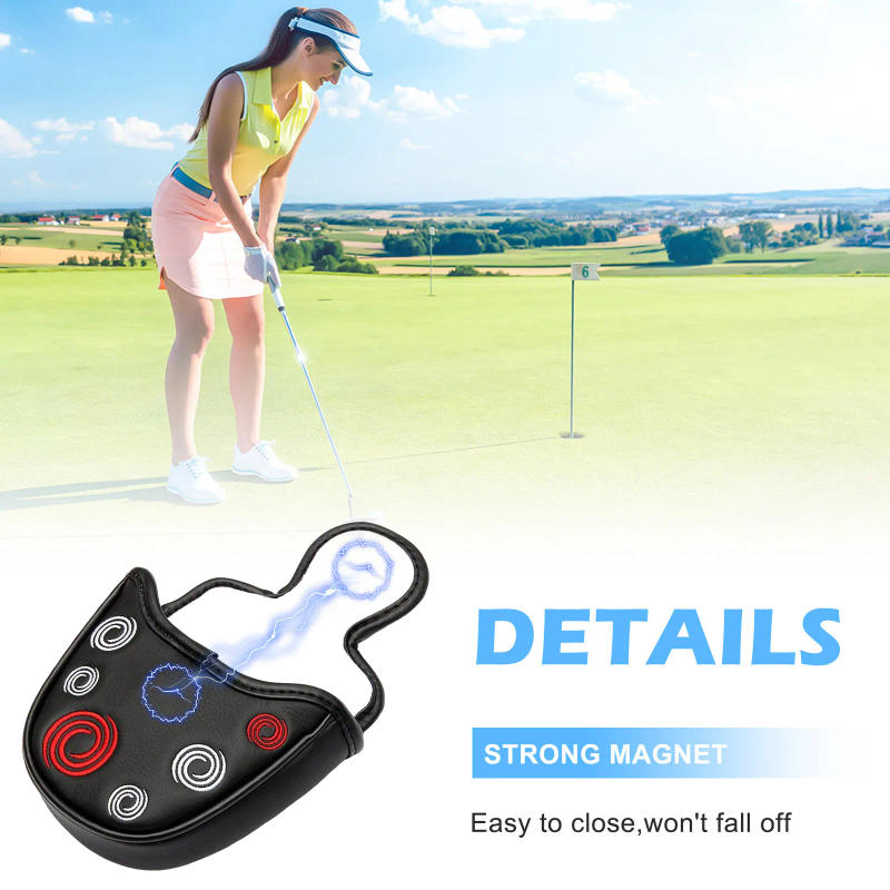 Description Picture 5 of itemGolf Mallet Putter Cover Magnetic Closure Half Round Golf Headcover PU Half round Golf Putter Cover Golf Accessories Supplies