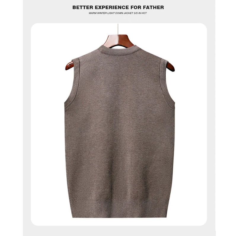 Description Picture 3 of itemMaxulla Spring Autumn Men's Casual Waistcoat Men's Solid Color V-Neck Retro Sleeveless Top Fashion Slim Waistcoat Men's Clothing