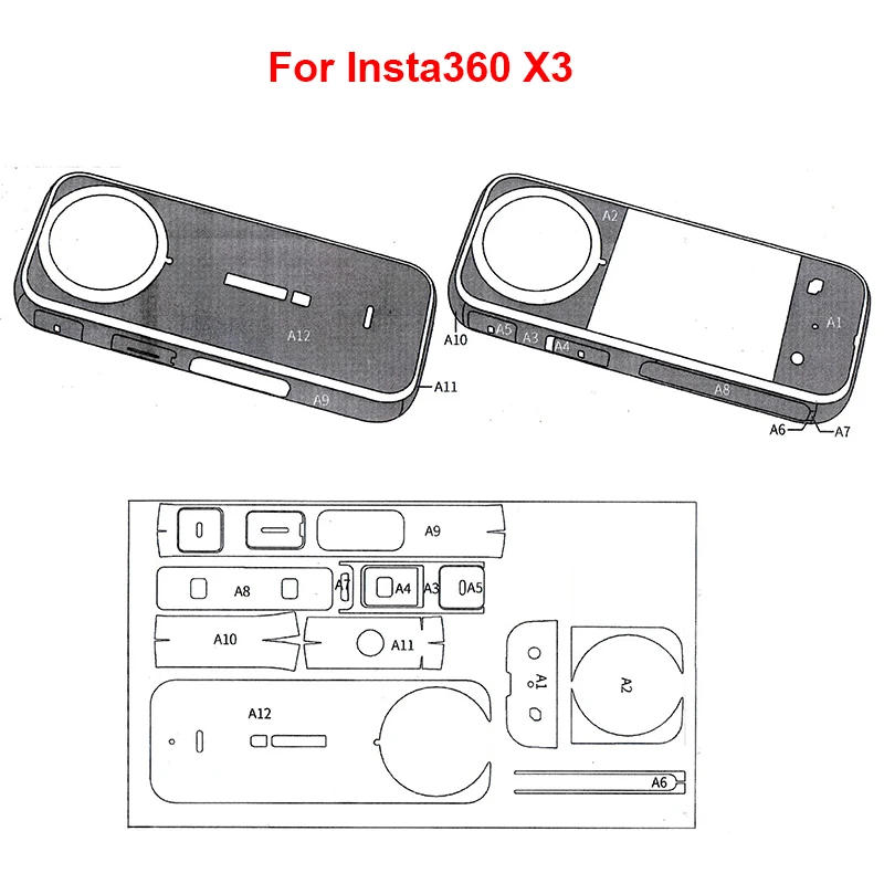 Description Picture 4 of item3D Carbon Fiber Grain PVC Stickers Film Full Body Cover Scratch-proof Decals Skin for Insta360 One X4 / One X3 Protector Wrap