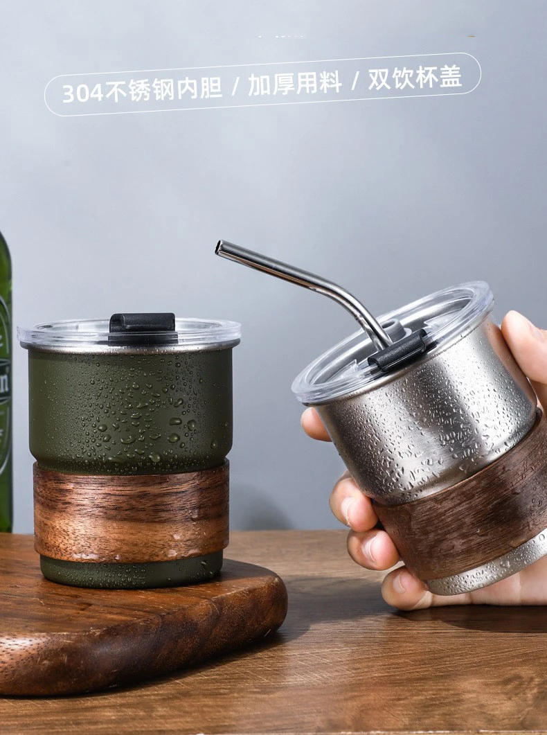 Description Picture 2 of item300ml Stainless Steel Coffee Camping Mug with Lid Portable Heat Resistant for Outdoor Picnic Camping Fishing Bottles Coffee Cups