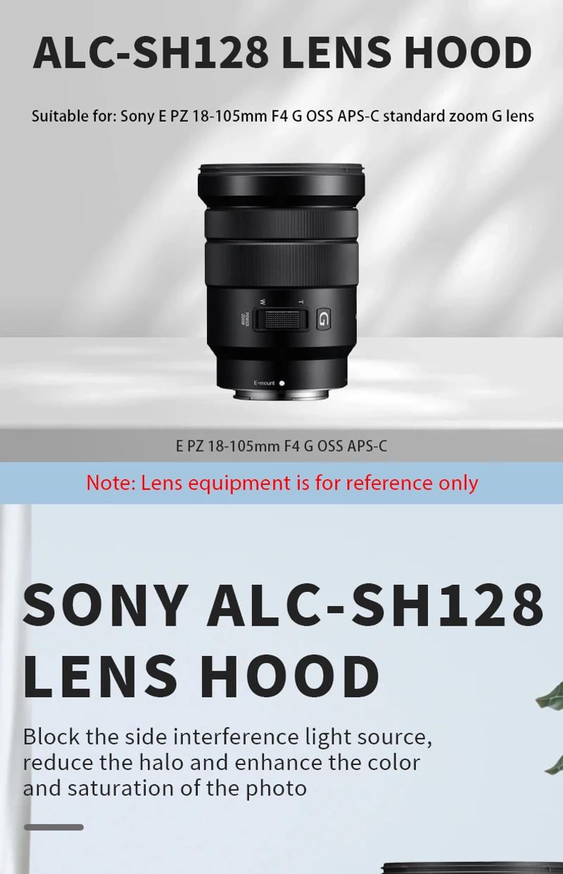 Description Picture 2 of itemHood mount ALC-SH128 suitable for Sony 18-105 F4G lens camera mirrorless reversible lotus