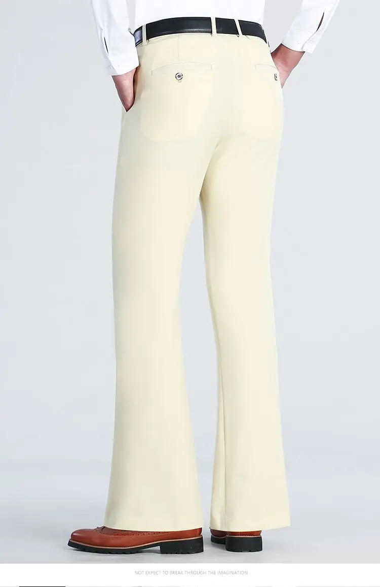 Description Picture 3 of item2024 Spring Summer Men's New Thin Solid Color Trousers Male Long Elastic Suit Pants Men High Waist Business Casual Pants K403