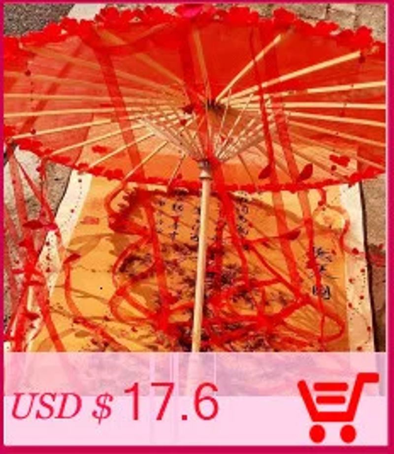 Description Picture 6 of item82cm Red Flower Ancient Oil Paper Umbrella Rainproof Chinese Wedding Cheongsam Paraguas Guarda Chuva Şemsiye Japan Sombrilla