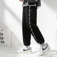 Knitted pants men's Korean version trendy versatile drawstring ankle sports pants trendy casual pants men's M-4XL
