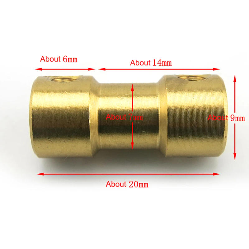 Description Picture 3 of item1Pcs Brass Rigid Shaft Coupler Bore 2/2.3/3/3.175/4/5/6mm Motor Coupling Connector DIY Vehicle Ship Aircraft Model Parts